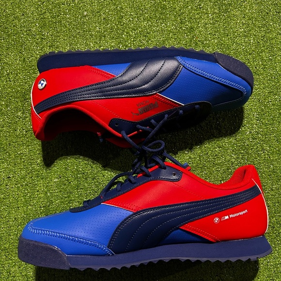 Men’s NWOB BMW M Motorsport Roma Via Shoes 9.5 Blue Red - Picture 4 of 7